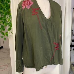 Green Flower Top